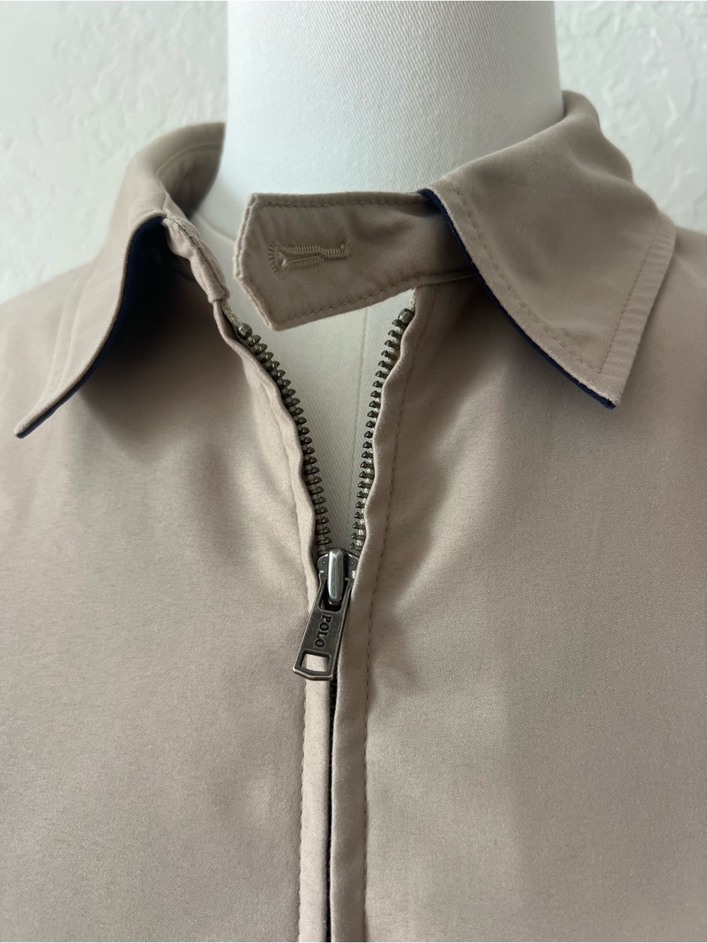 Vintage Polo Ralph Lauren Harrington Jacket Mens M Khaki Plaid Lined Pony Y2K - Picture 4 of 10